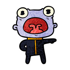cartoon weird alien communicating