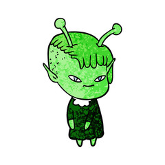 cute cartoon alien girl