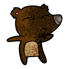 Fototapeta premium cartoon whistling bear