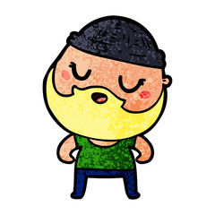 cute cartoon man with beard