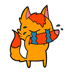 sad little fox cartoon character