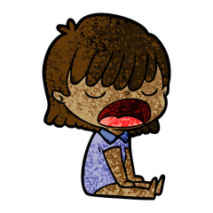 cartoon woman talking loudly