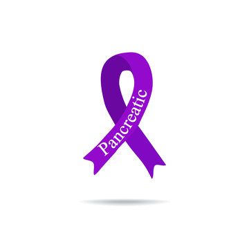 Cancer Ribbon. Pancreas cancer. International Day of cancer. World Cancer Day. Vector illustration on isolated background