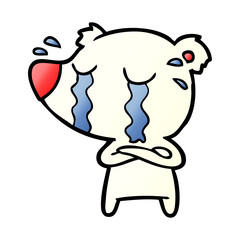 sad little polar bear cartoon