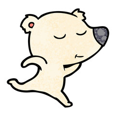 happy cartoon polar bear running
