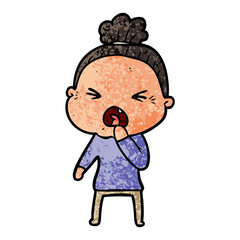 cartoon angry old woman