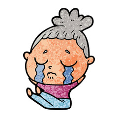 cartoon crying woman
