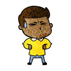cartoon man sweating