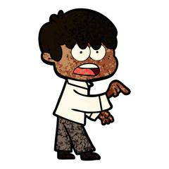 worried cartoon boy
