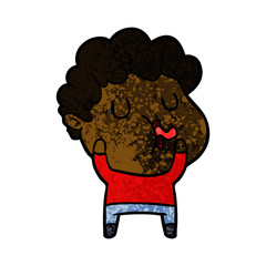 cartoon man pulling face