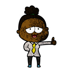 cartoon happy old lady