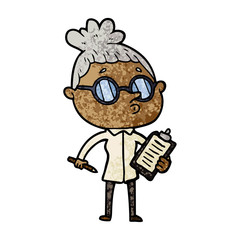 cartoon woman wearing glasses