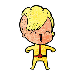 cartoon happy hipster girl