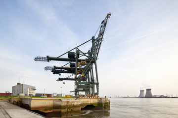 Fototapeta na wymiar Container Harbor And Power Station