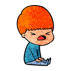 cartoon stressed man