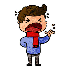 cartoon shouting man