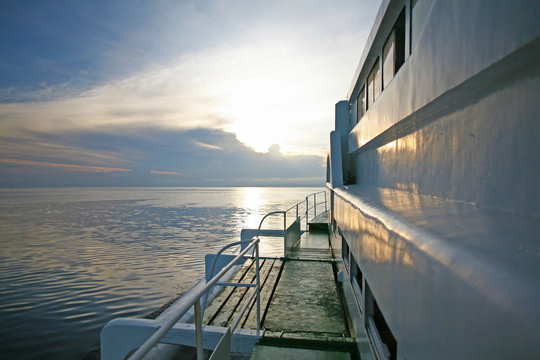 Sunrise on the ferry from Dumaguete to Siquijor Island, the Philippines