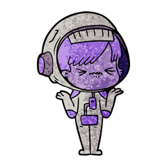 confused cartoon space girl