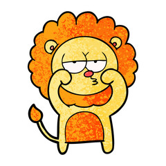 cartoon bored lion