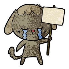 cartoon dog crying