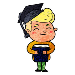 happy cartoon student