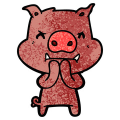 angry cartoon pig