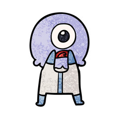 cartoon cyclops alien spaceman