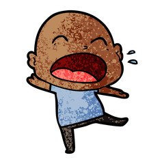 cartoon shouting bald man