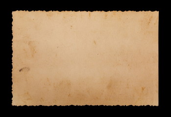 Blank old photo frame isolated on black background, with clopping path