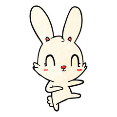 cute cartoon rabbit dancing