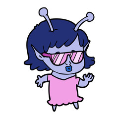 cute alien girl cartoon