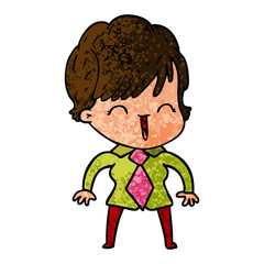 cartoon laughing woman