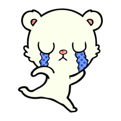 sad little polar bear cartoon