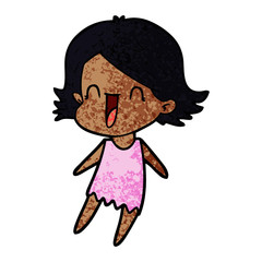 cartoon happy woman
