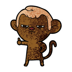 cartoon annoyed monkey