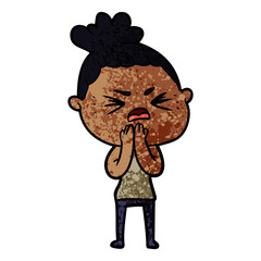 cartoon angry woman