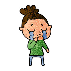 cartoon crying woman