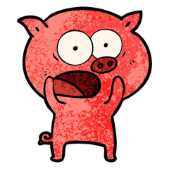 cartoon pig shouting