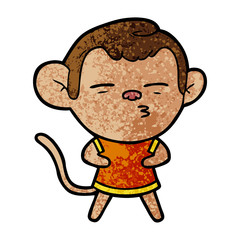 cartoon suspicious monkey