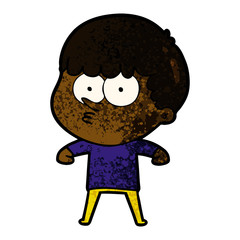 cartoon curious boy