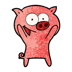 happy pig cartoon