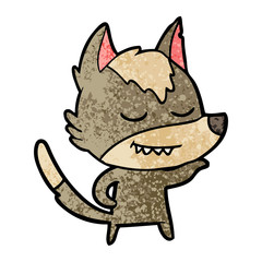 friendly cartoon wolf