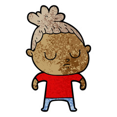 cartoon calm woman