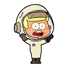 cartoon surprised astronaut