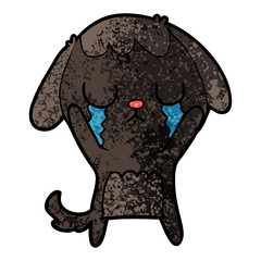 cute cartoon dog crying