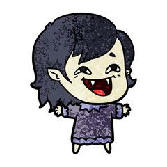 cartoon laughing vampire girl