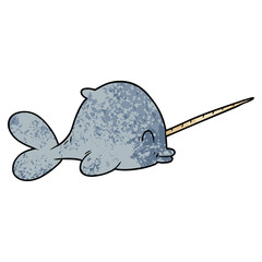 cartoon narwhal © lineartestpilot