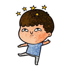 cartoon amazed boy