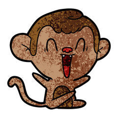 cartoon laughing monkey