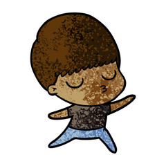 cartoon calm boy